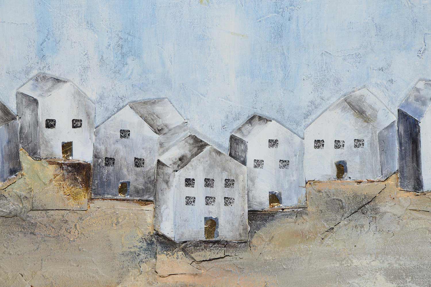 Ren-Wil Village Canvas Painting - Grey