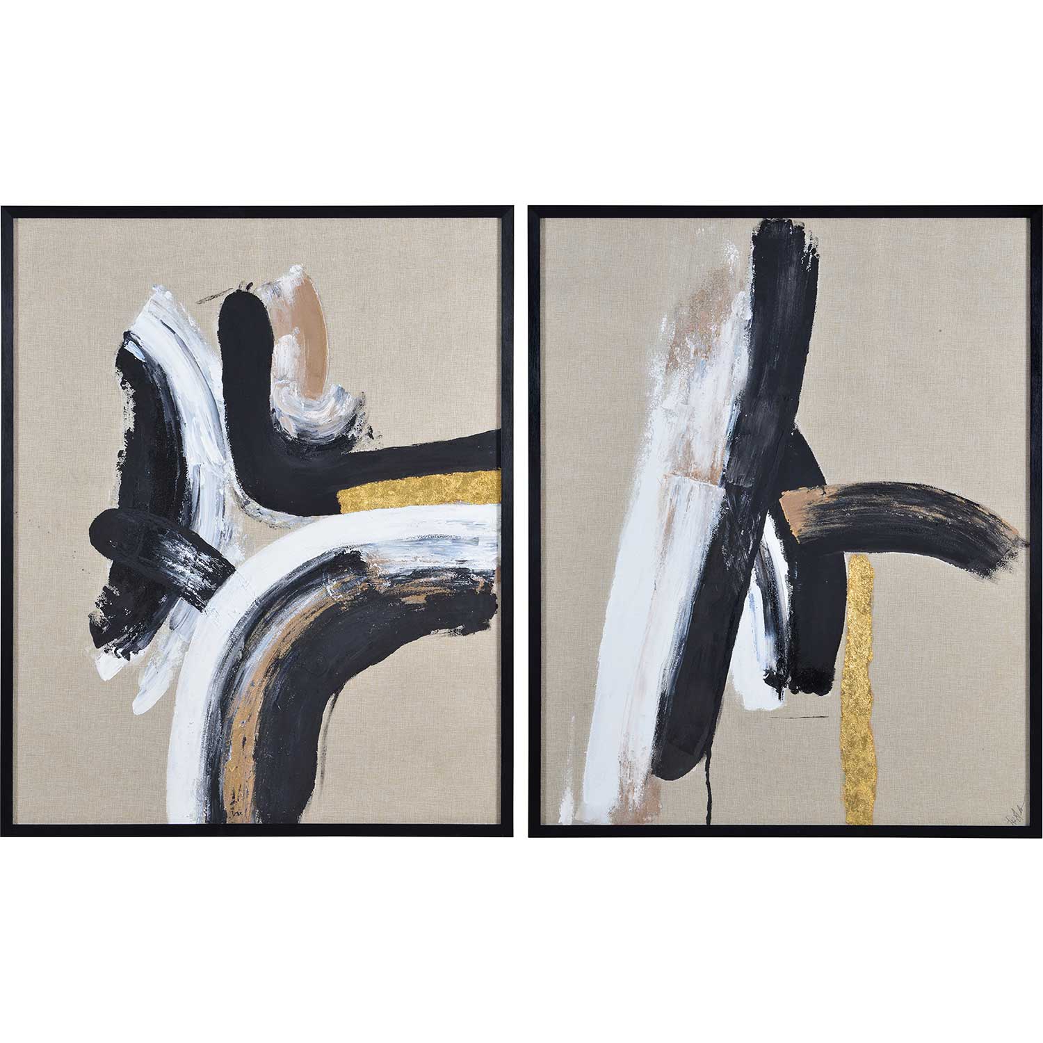 Ren-Wil Ilya Canvas Art - Matte/Gold Leaf Accent/Black
