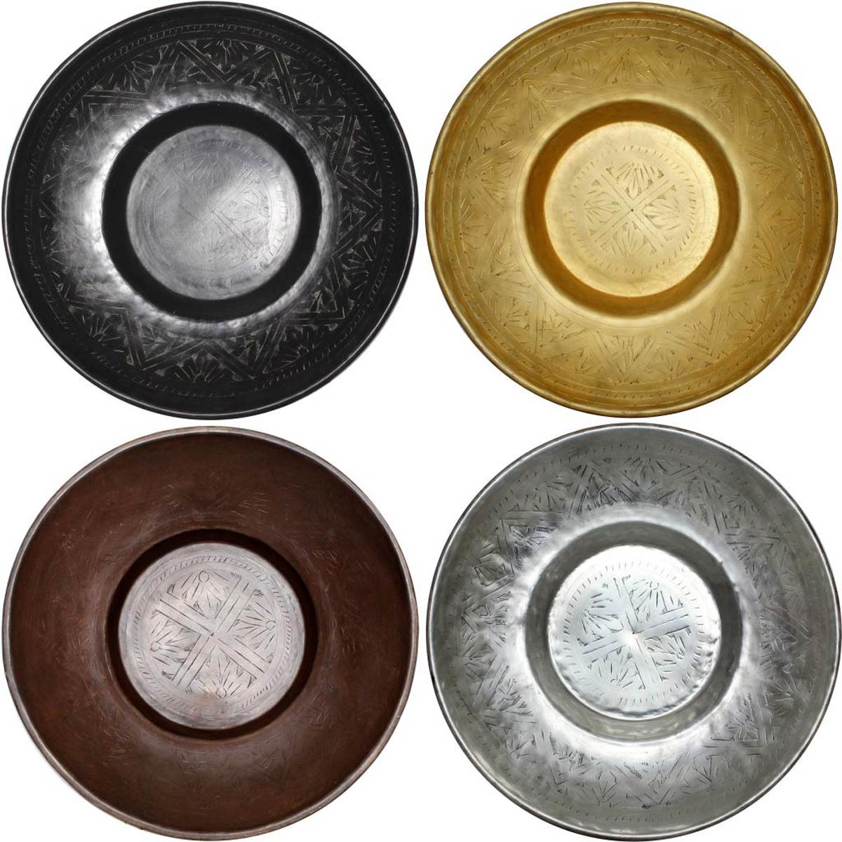 Ren-Wil Kente Set of 4 Plates - Copper/Gold/Black/ Silver