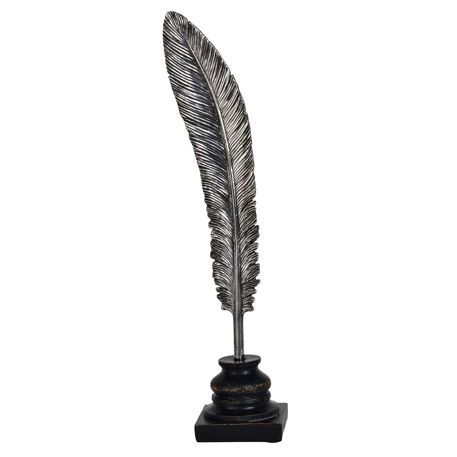 Ren-Wil Plume Statue - Antique Silver/Black