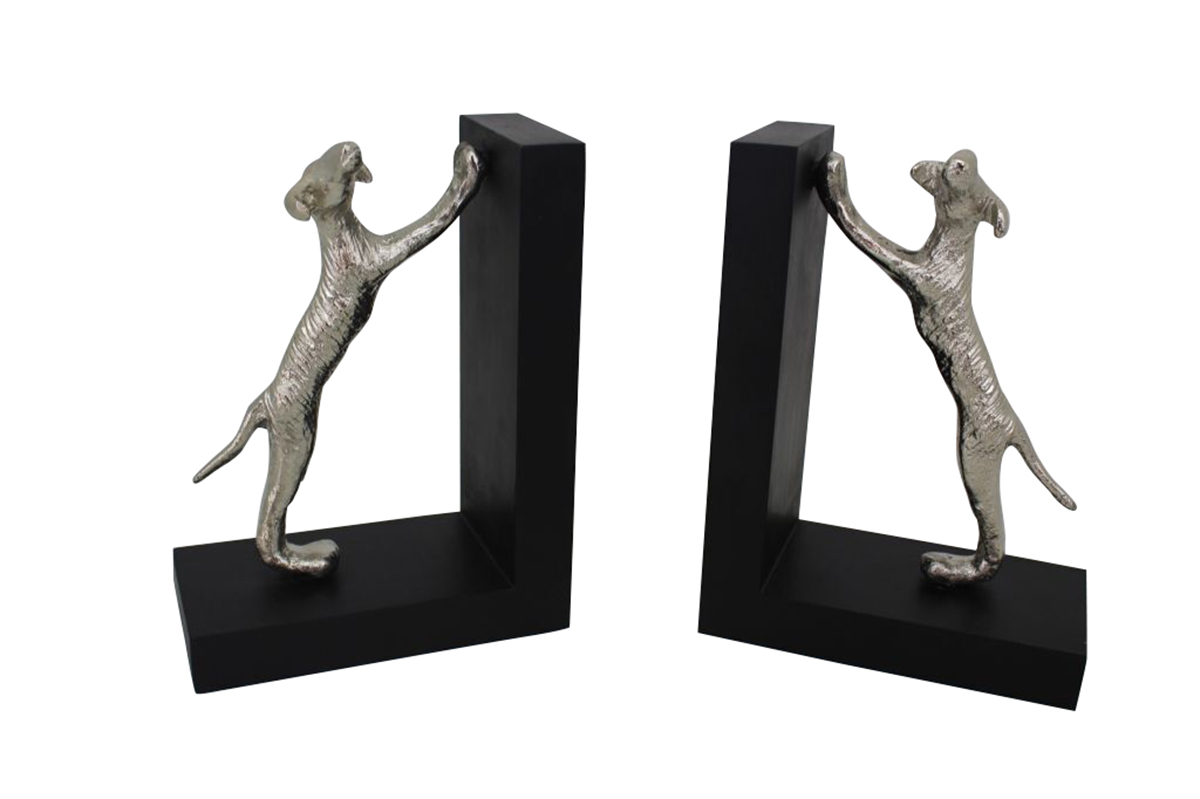 Ren-Wil Canis Bookends - Silver/Black