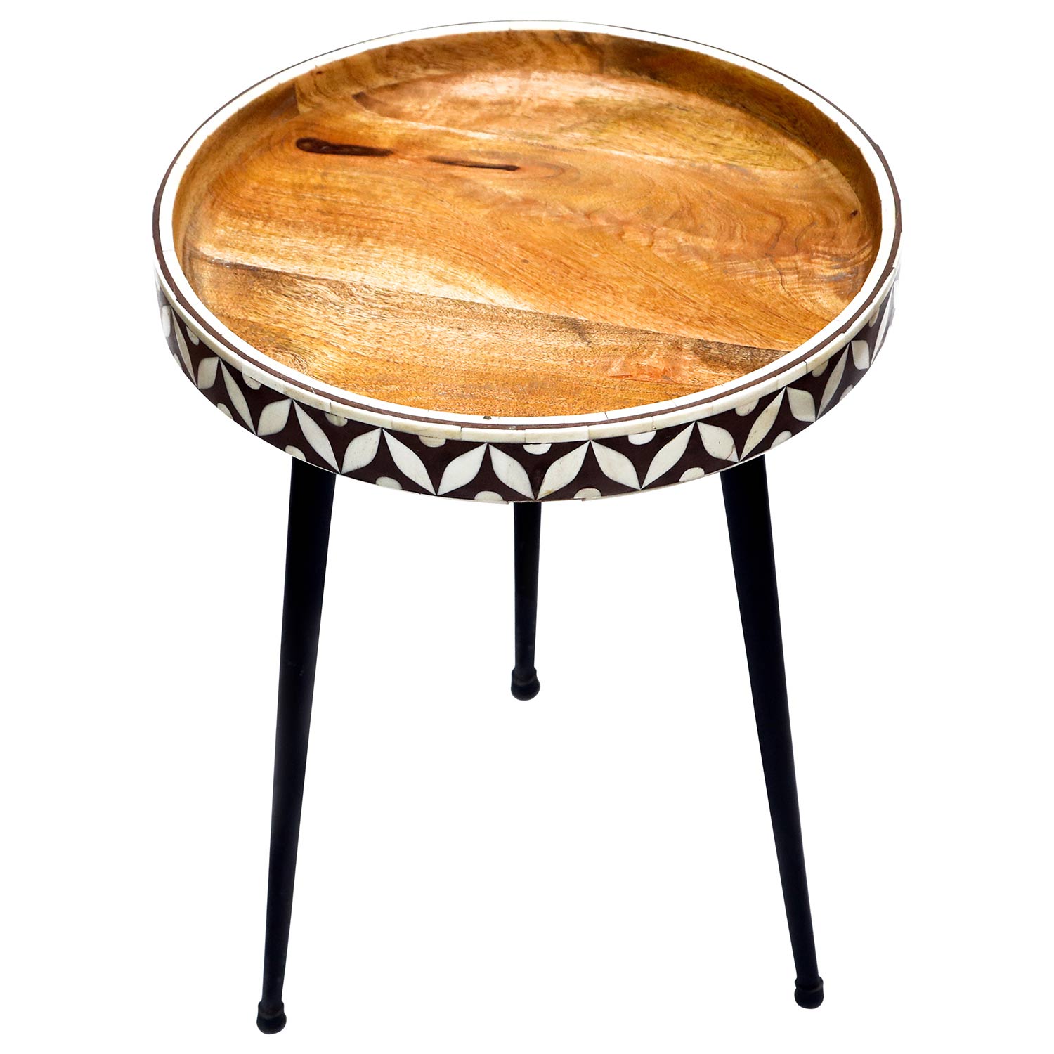 Ren-Wil Derby Accent table - Natural Wood/Black Metal RW ...