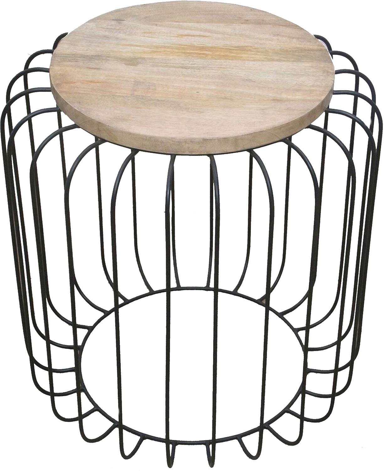 Ren-Wil Bronson Accent Table Stool - Natural/Black