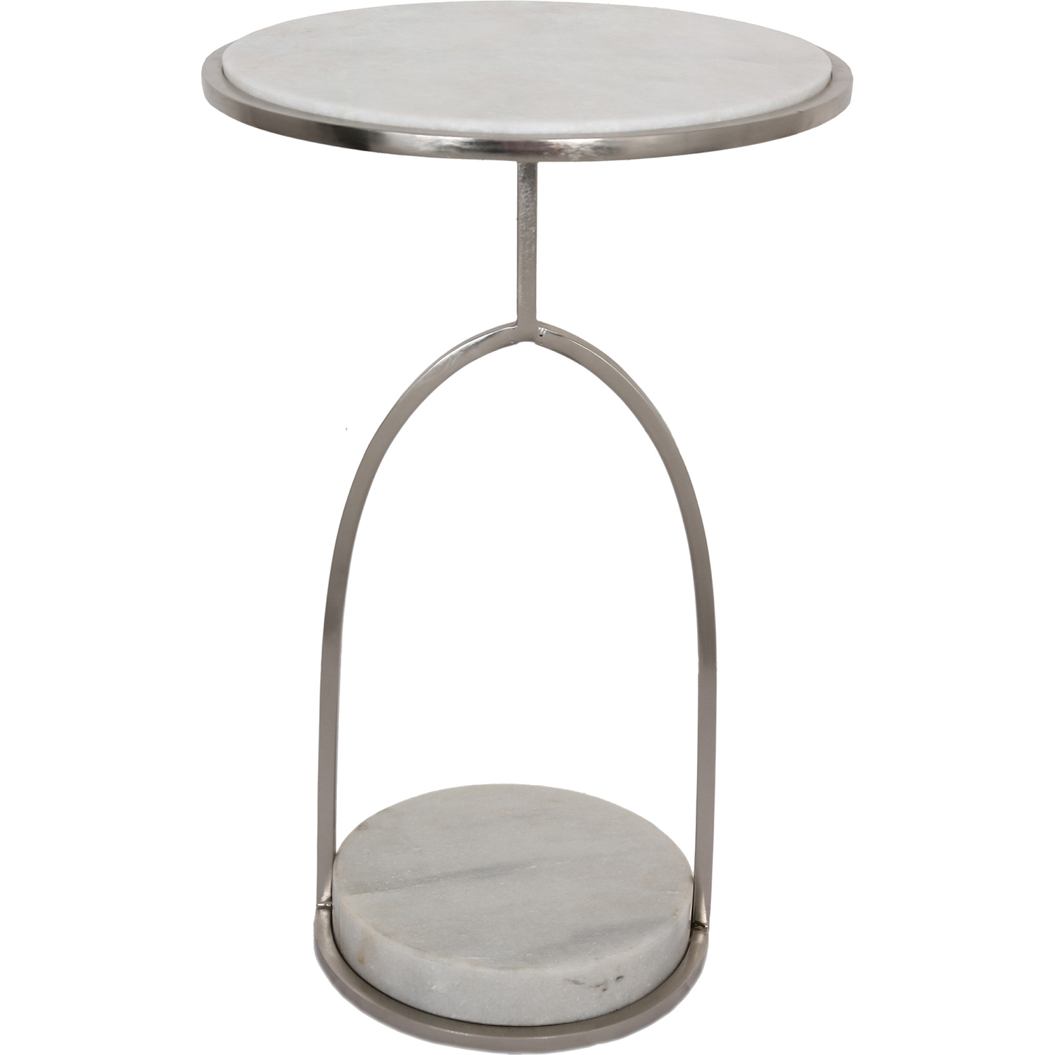 Ren-Wil Hadley Accent Table - White Marble/Nickel
