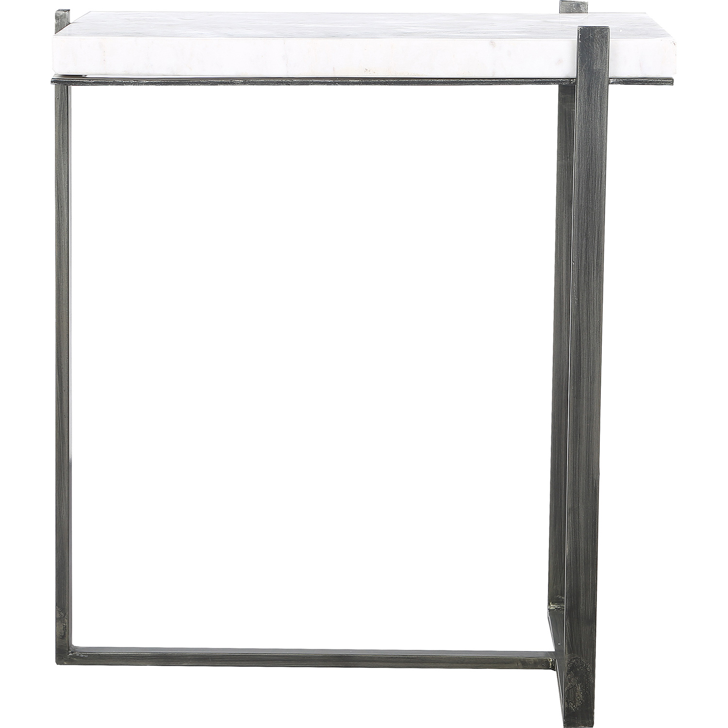 Ren-Wil Hyder Outdoor Accent Table - White Marble/Brush Gray