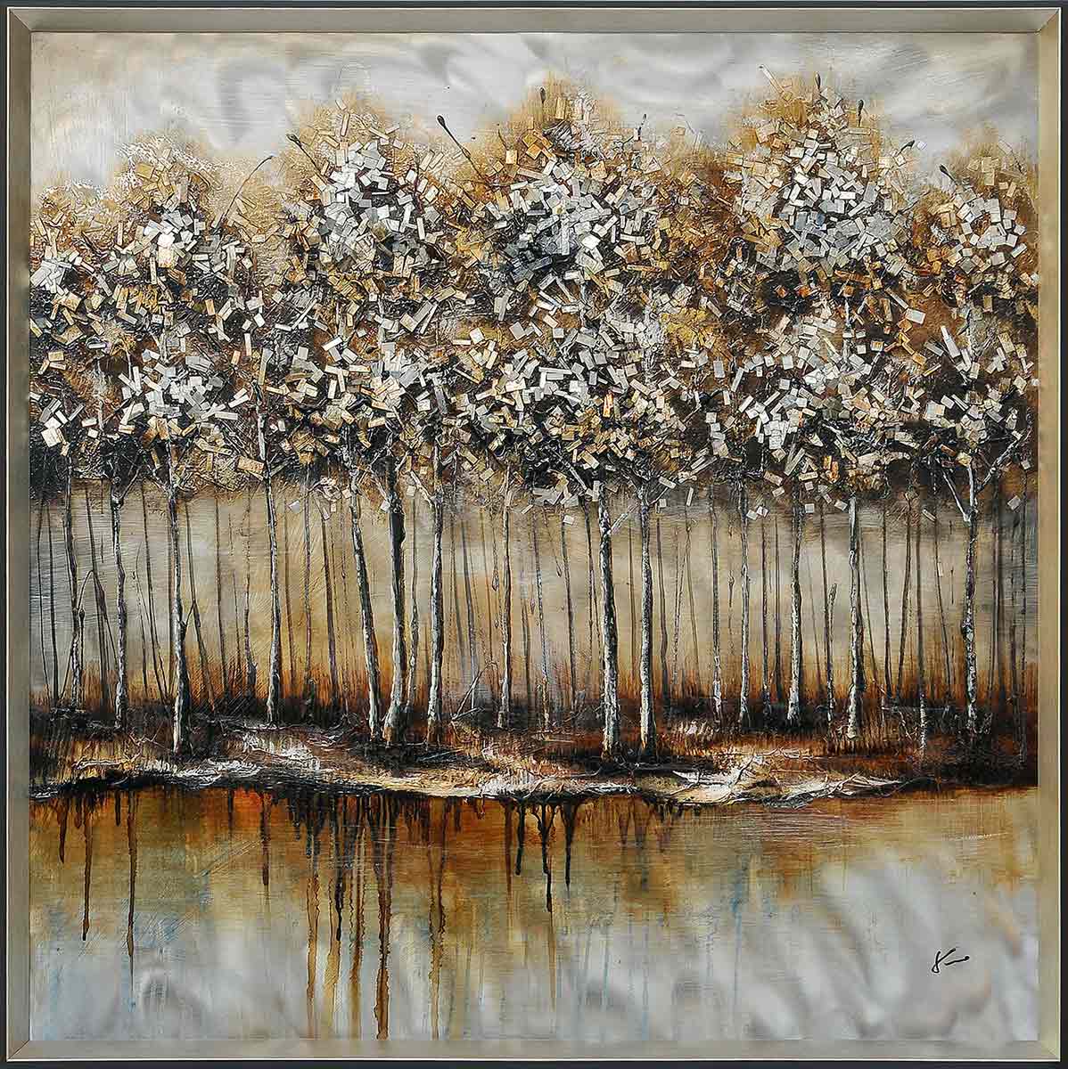 Ren-Wil Metallic Forest Framed Painting