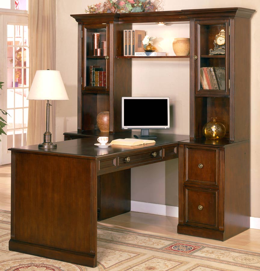 Signature Home Chapel Peninsula Home Office Collection Antique Walnut