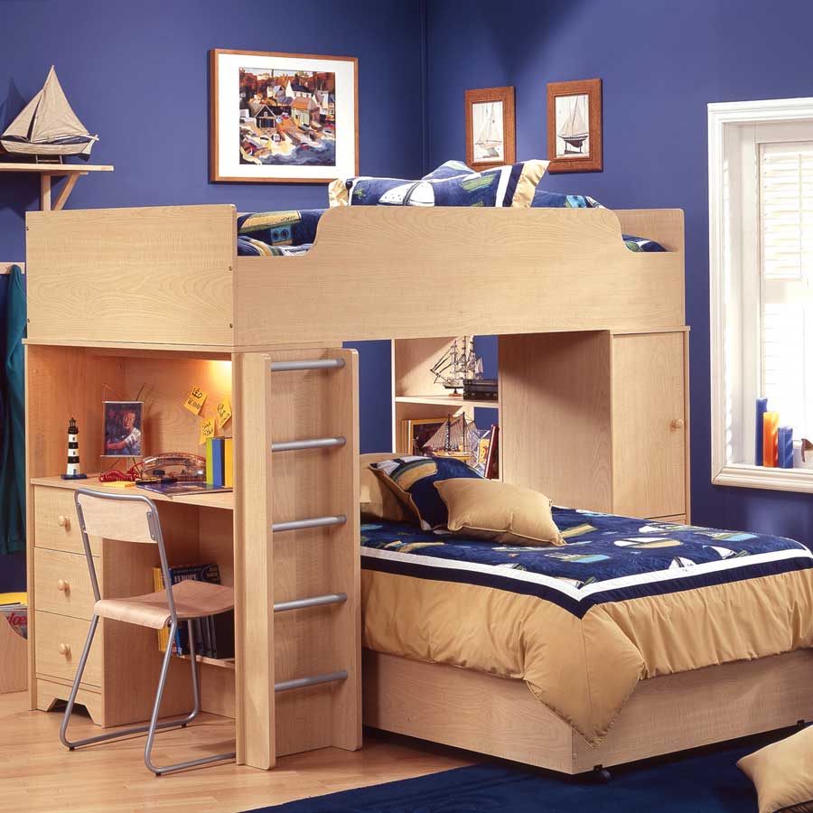 South Shore Popular Natural Maple Kids Loft Bedroom Collection