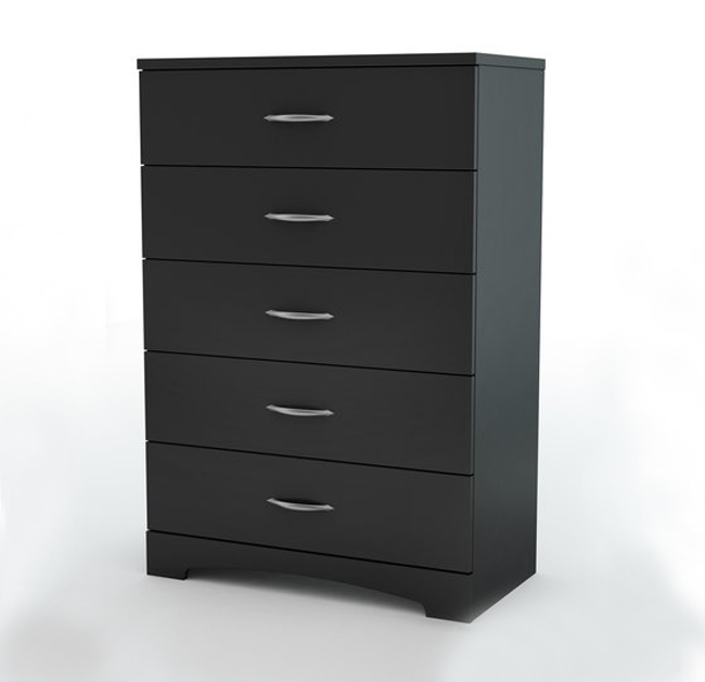South Shore Step One Solid Black 5 Drawer Chest