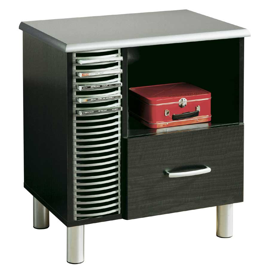 South Shore Cosmos Black Onyx and Charcoal Night Stand