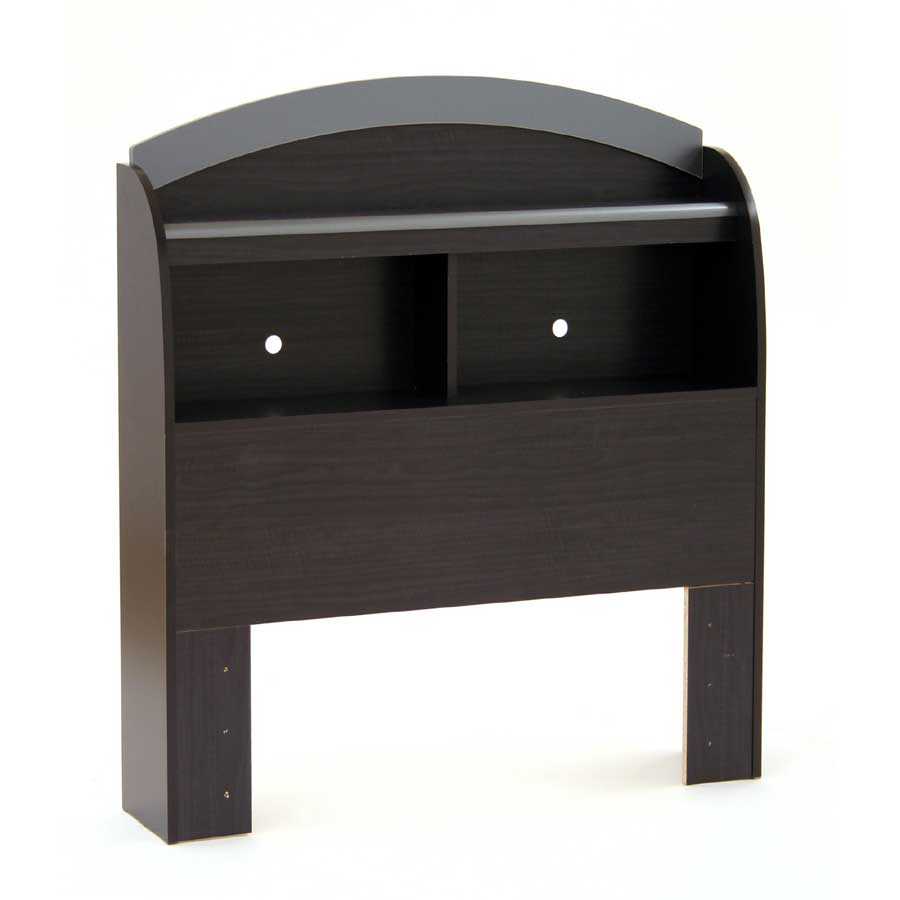 South Shore Cosmos Black Onyx and Charcoal Twin Bookcase Headboard