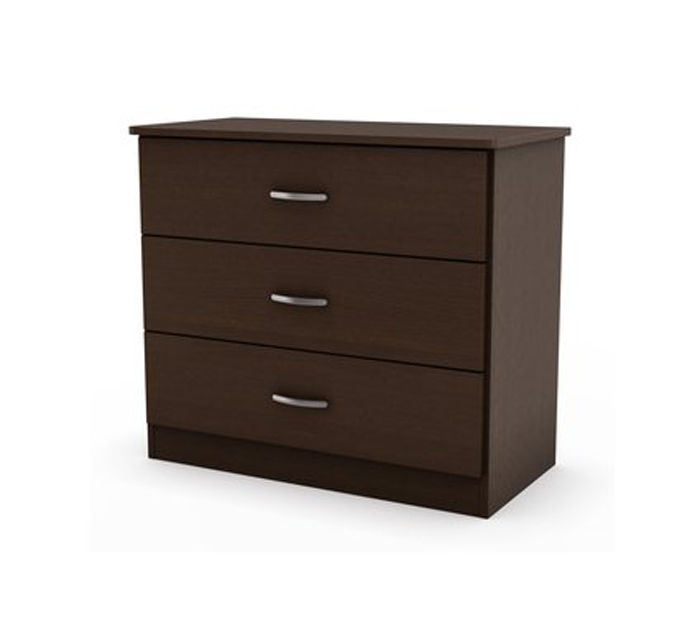 South Shore Smart Basics Chocolate 3 Drawer Chest 3159033 at Homelement.com