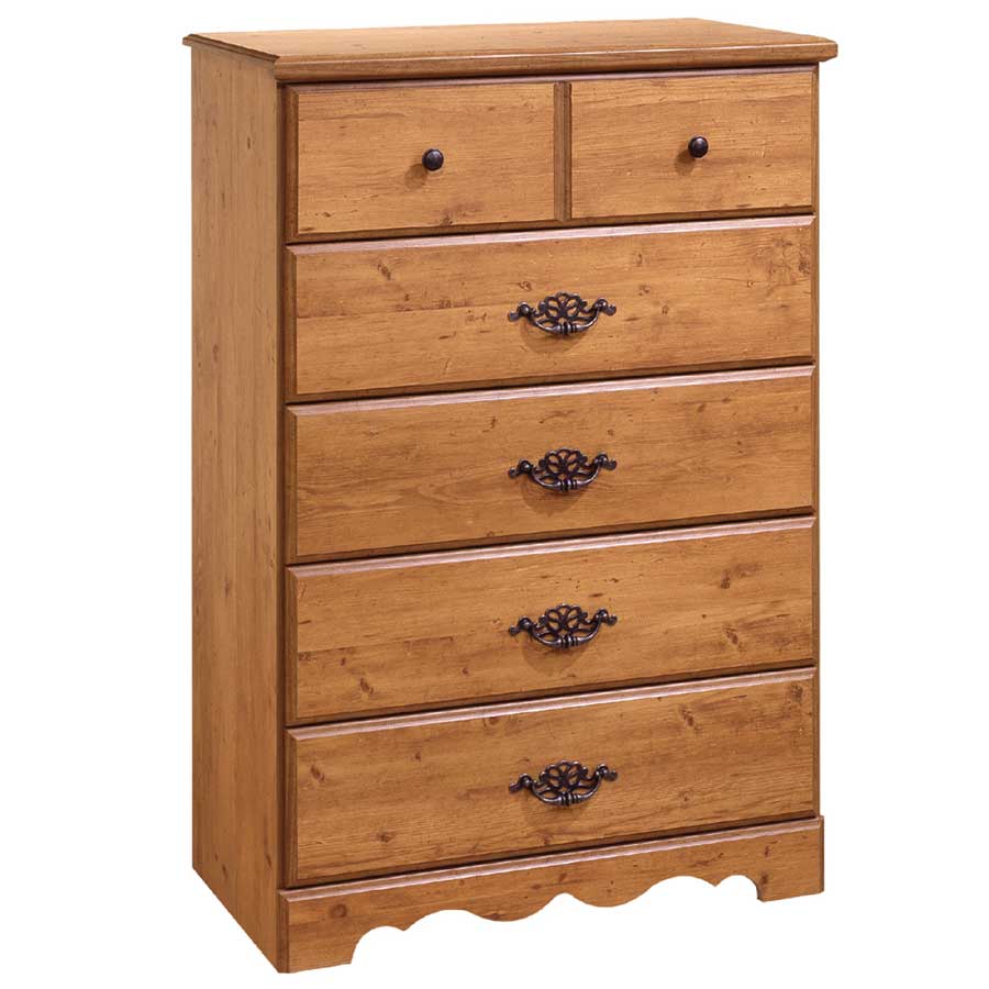 South Shore Prairie Country Pine 5 Drawer Chest