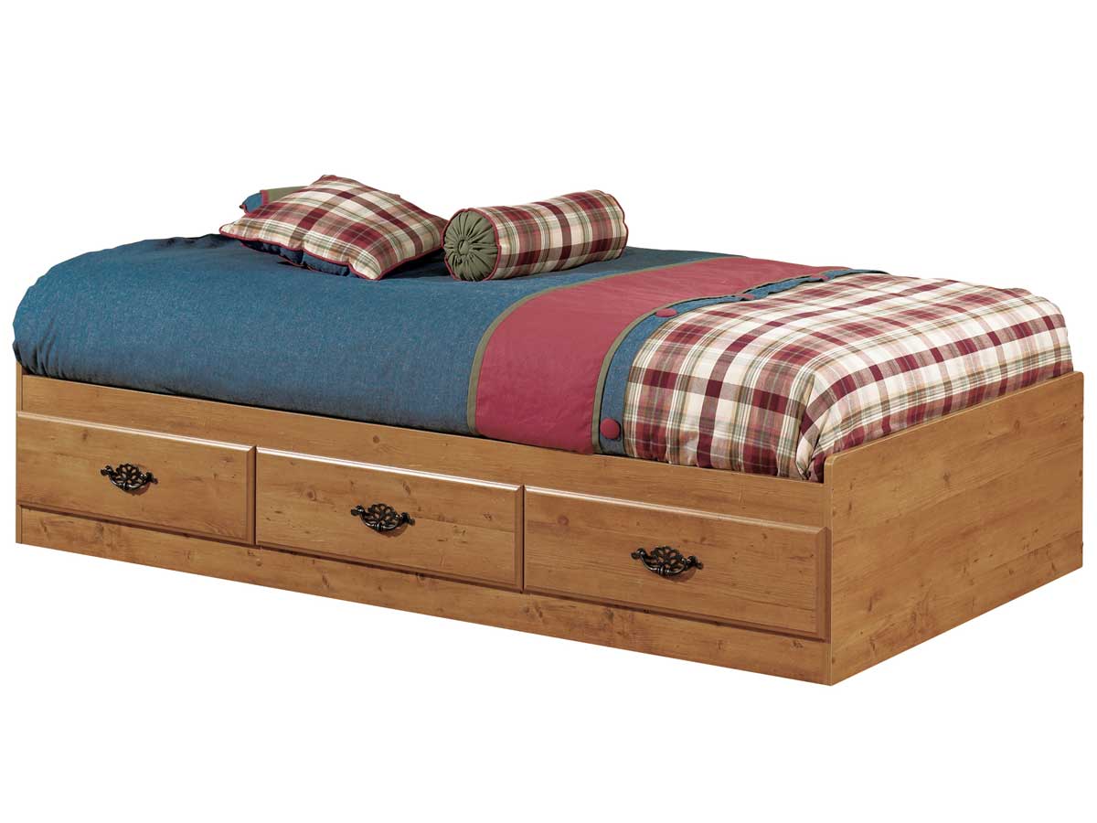 South Shore Prairie Country Pine Twin Mates Bed