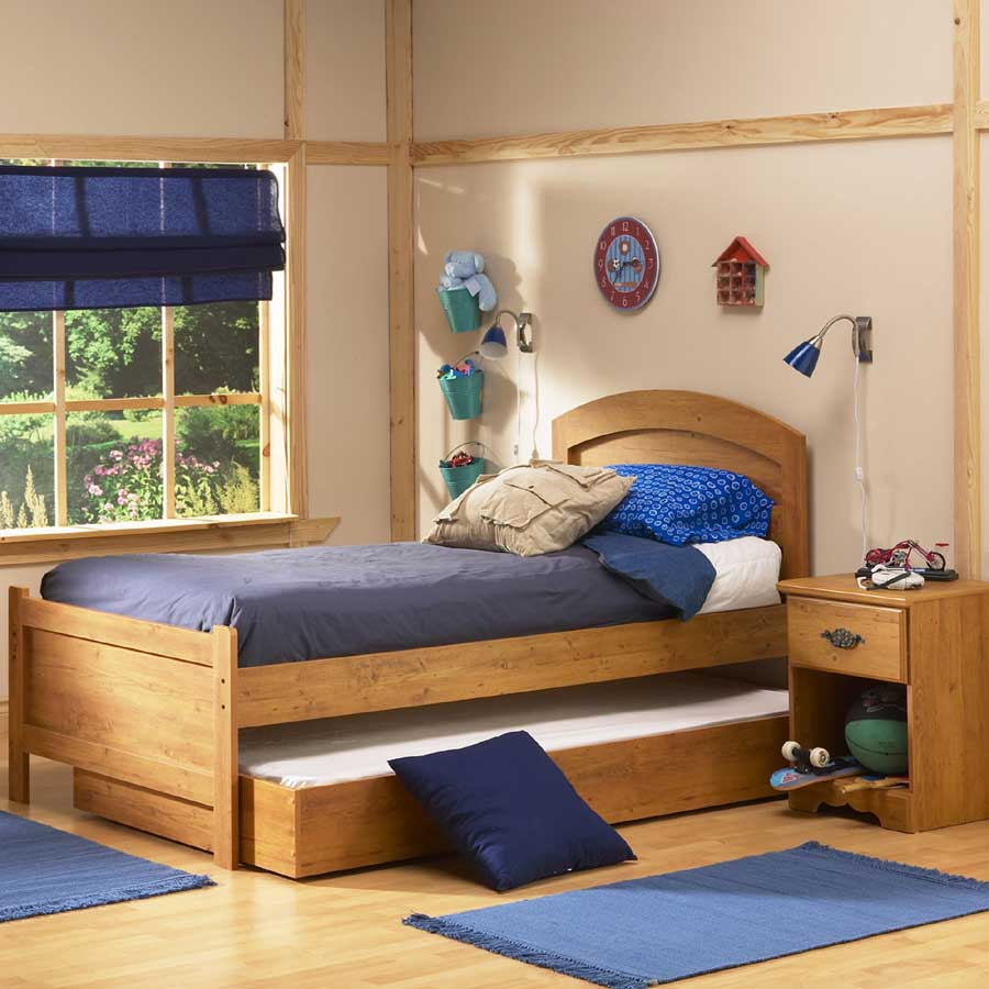 South Shore Prairie Country Pine Twin Trundle Bed