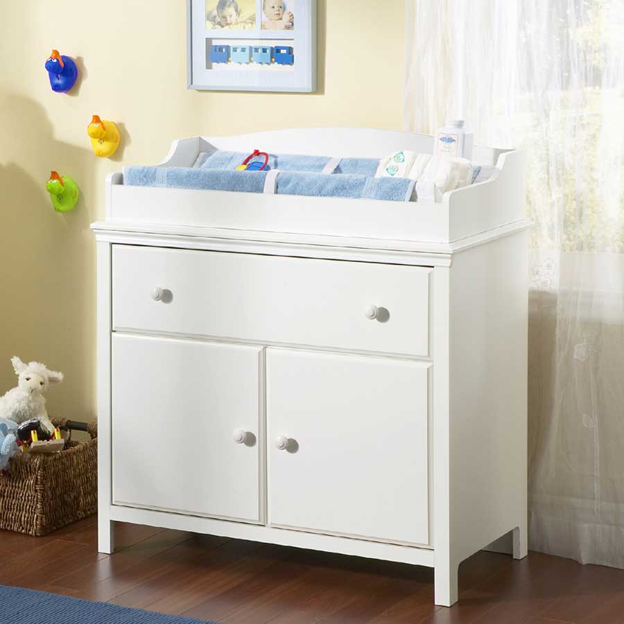 South Shore Cotton Candy Pure White Changing Table