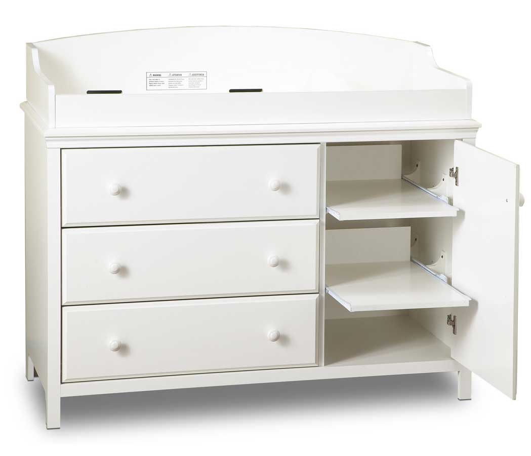 South Shore Cotton Candy Pure White Plenty Changing Table