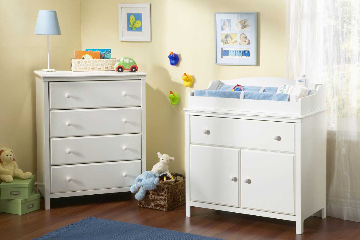 South Shore Cotton Candy Pure White Changing Table