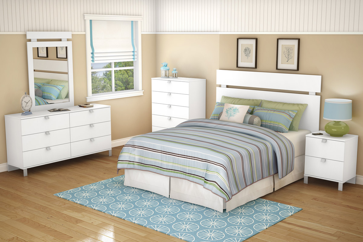 South Shore Sparkling Bedroom Set - Pure White