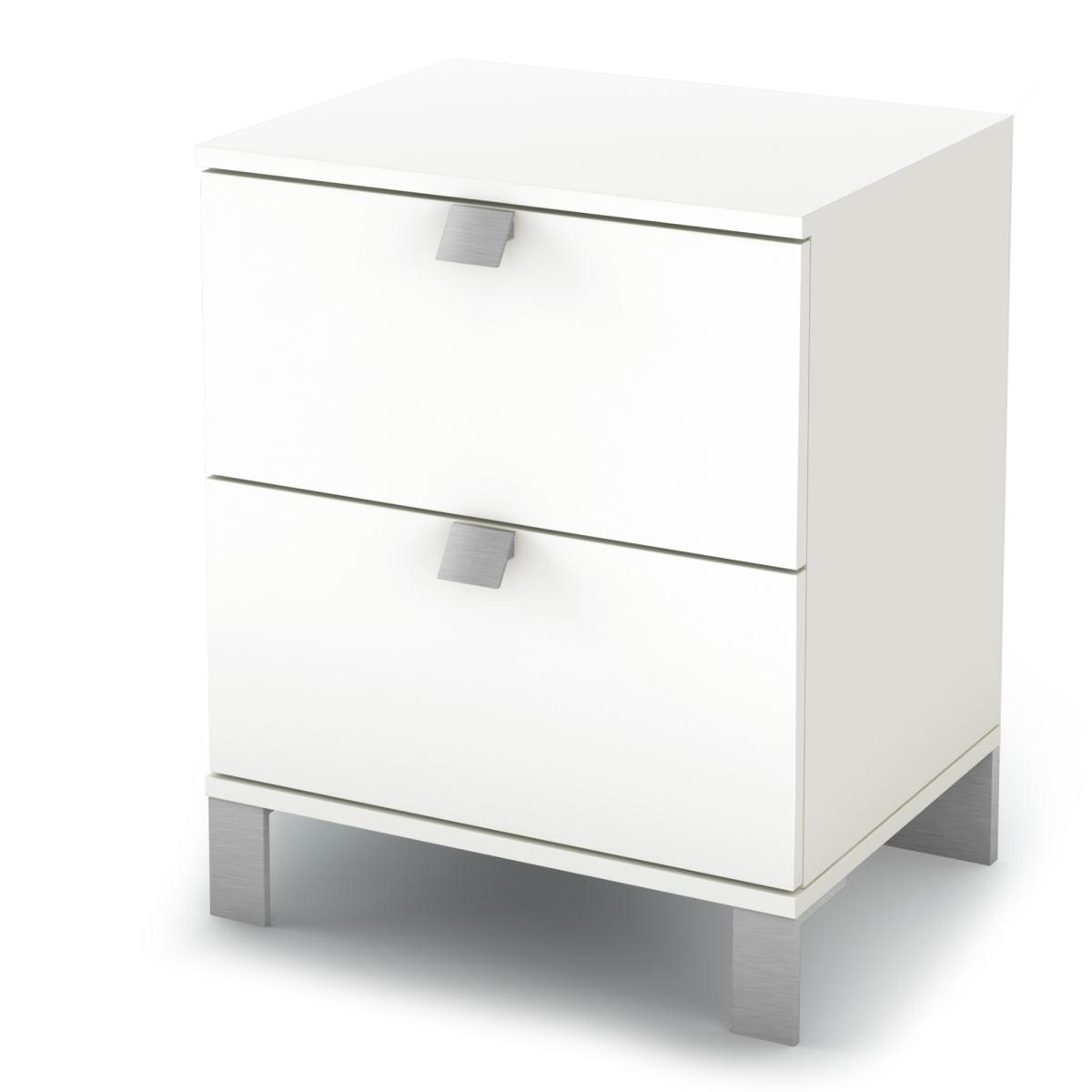South Shore Sparkling Night Stand - Pure White
