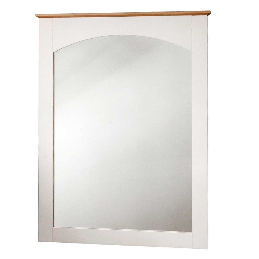 South Shore Summertime Pure White and Natural Maple Mirror