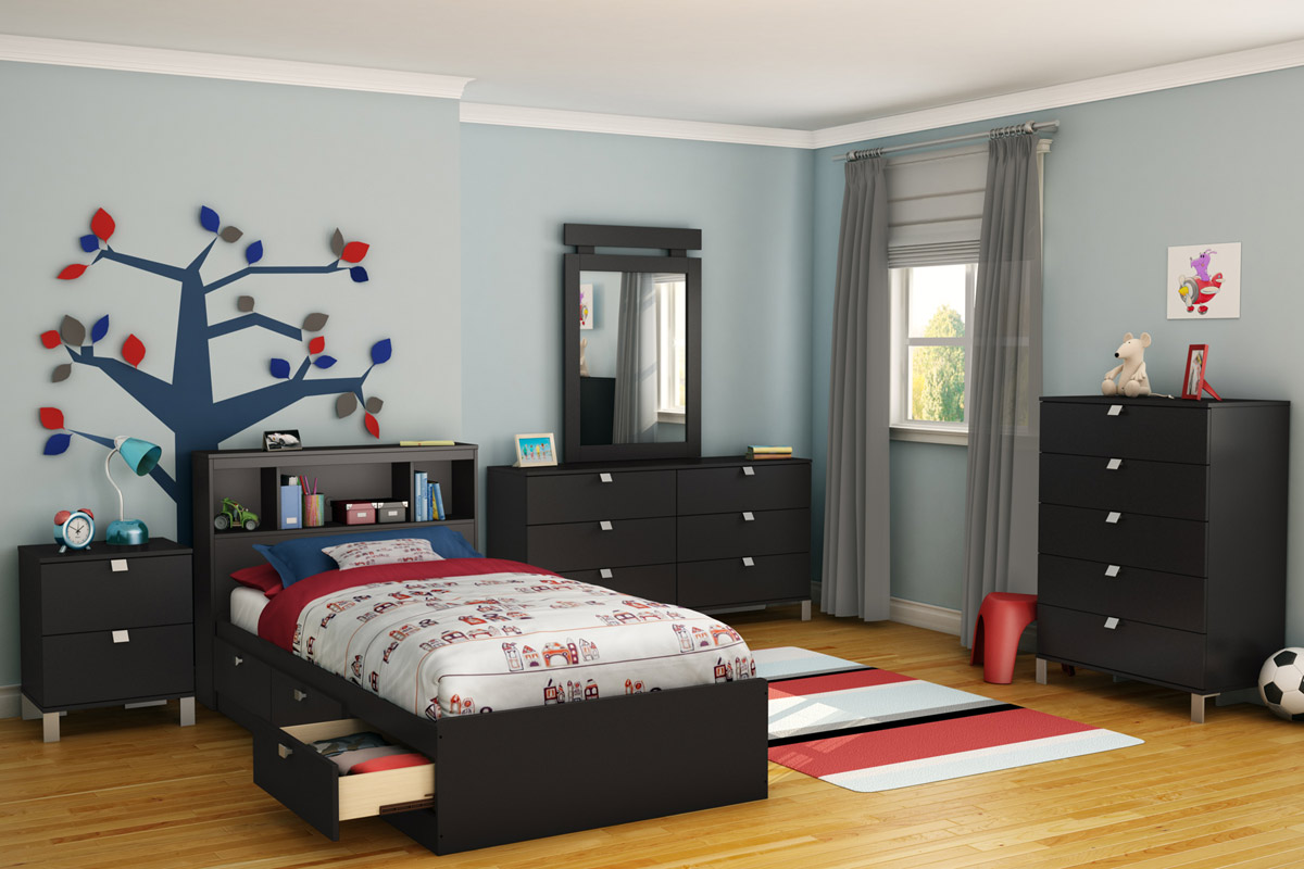 South Shore Spark Bedroom Set - Pure Black