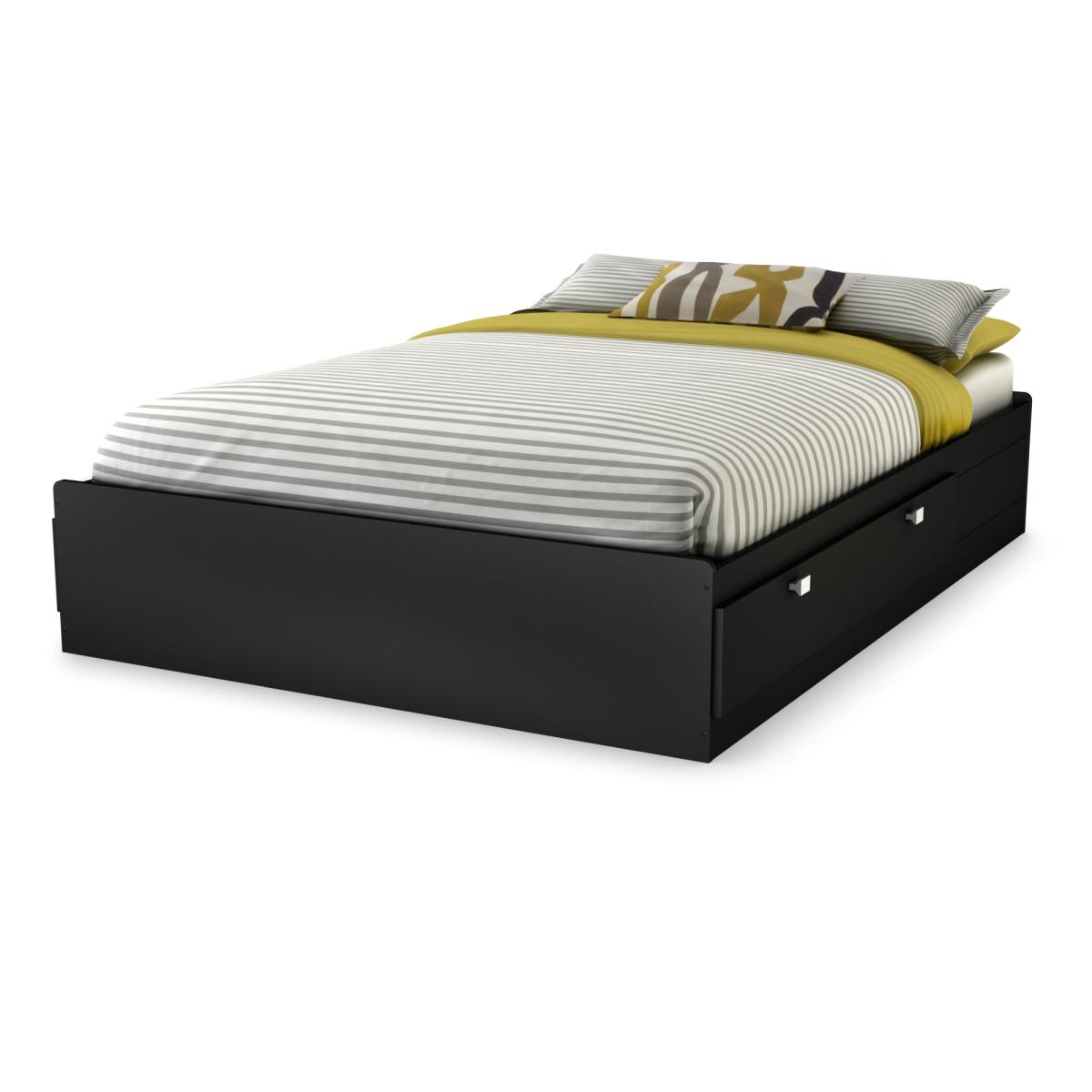 South Shore Spark Full Mates Bed - Pure Black