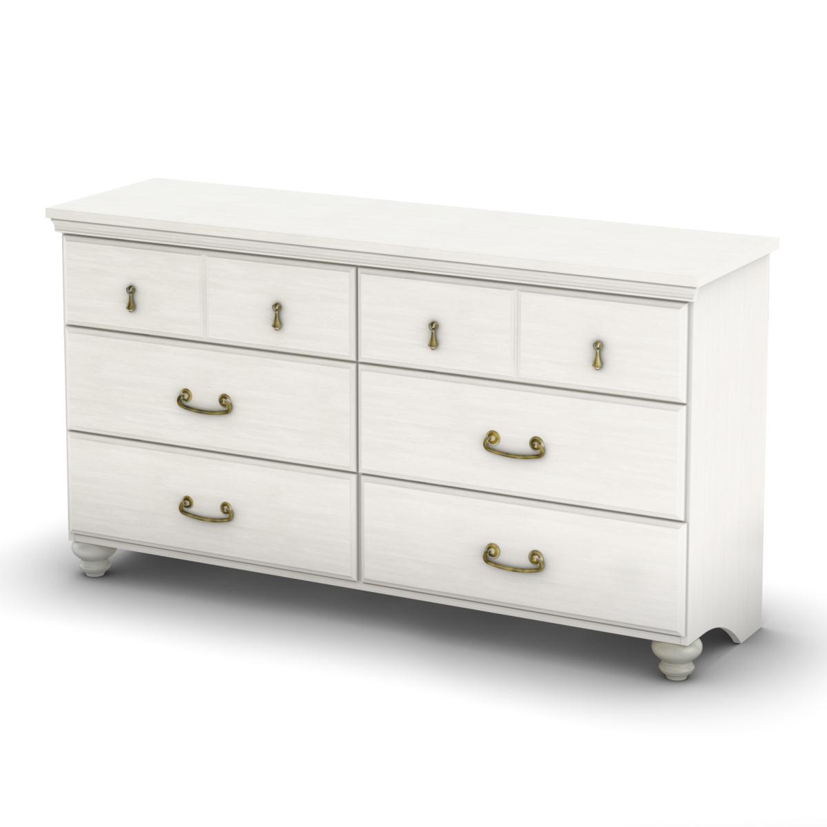 South Shore Noble 6 Drawer Dresser - White Wash South Shore Noble 6 Drawer Dresser - White Wash