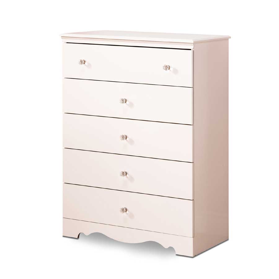 South Shore Crystal Pure White 5 Drawer Chest