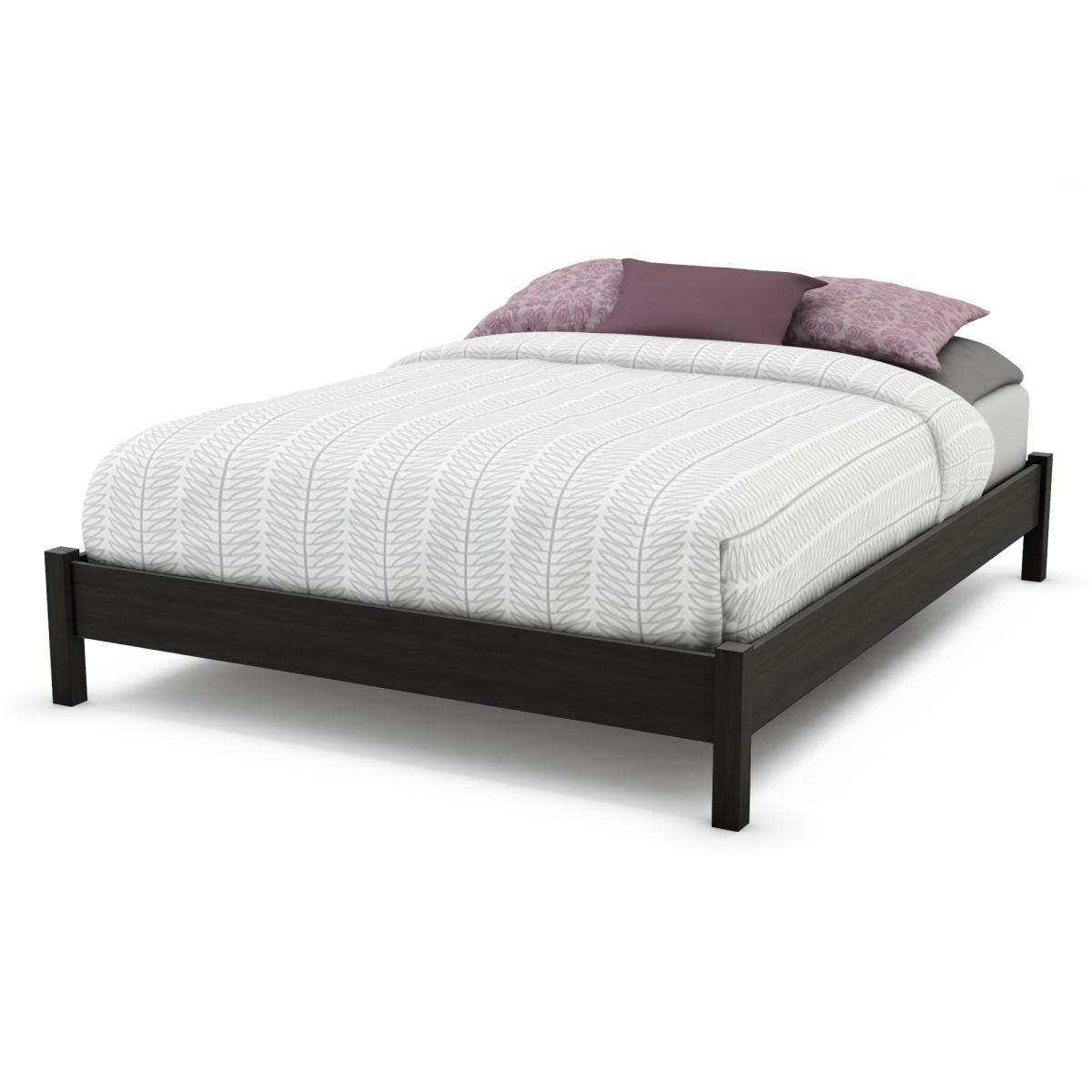 South Shore Gravity Queen Platform Bed and Bed Frame - Ebony