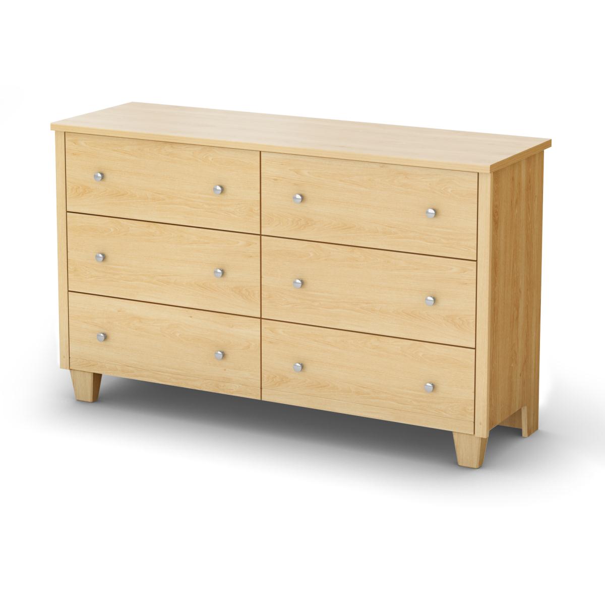 South Shore Clever Room 6 Drawer Dresser - Natural Maple