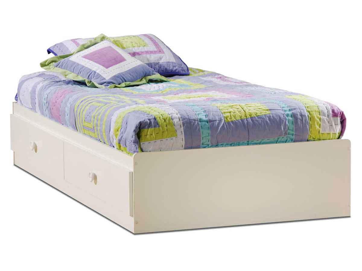 South Shore Sand Castle Pure White Twin Mates Bed