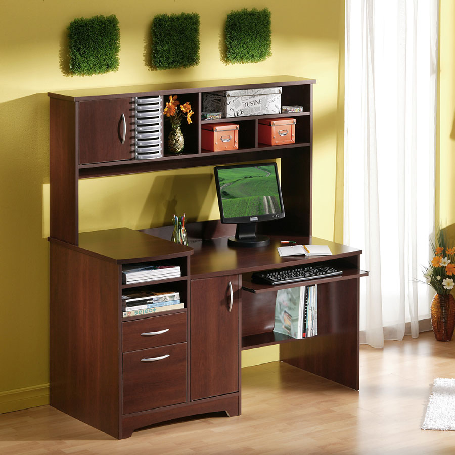 South Shore Squared Royal Cherry Computer Desk