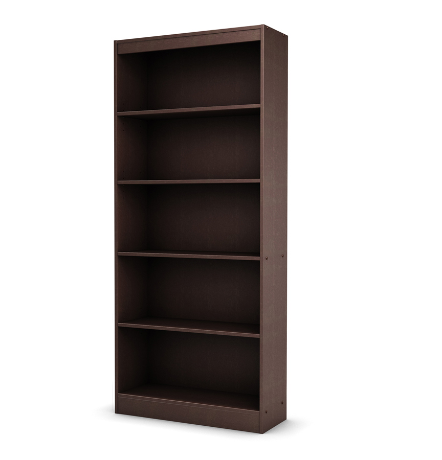South Shore Smart Basics 71 Inch Height Chocolate Shelf Bookcase