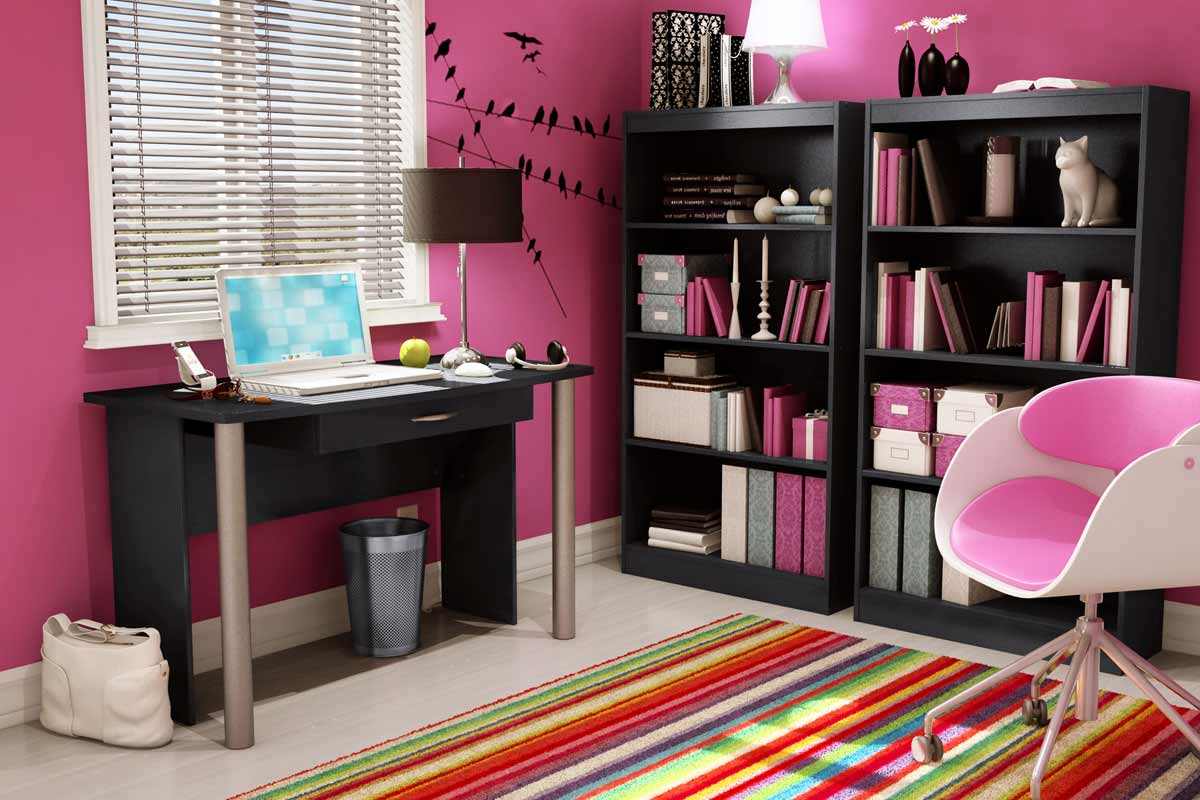 South Shore City Life Solid Black Home Office Collection