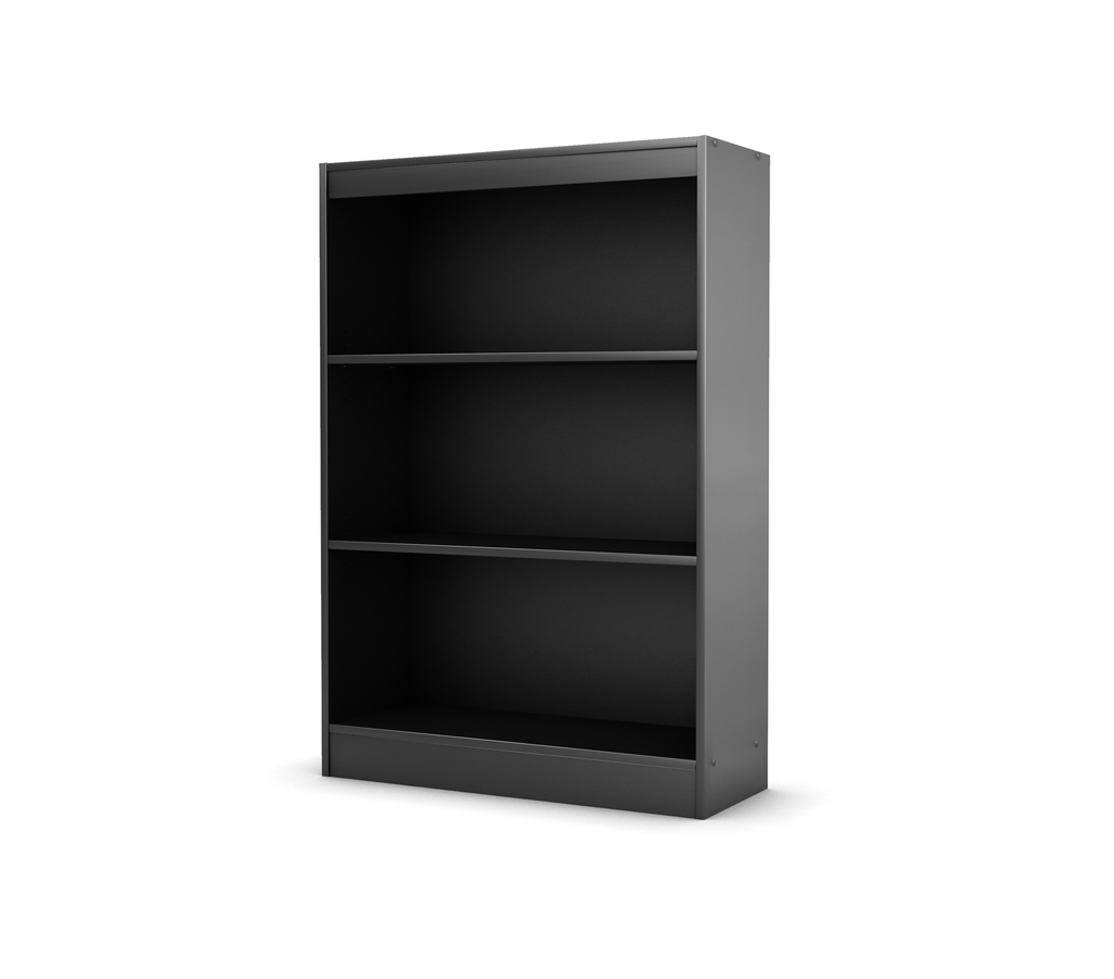 South Shore City Life 45 Inch Height Solid Black Shelf Bookcase
