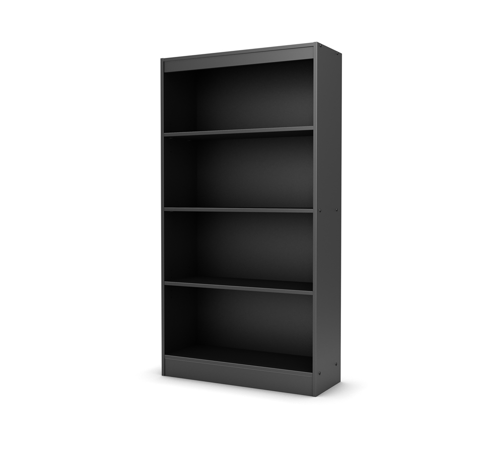 South Shore City Life 58 Inch Height Solid Black Shelf Bookcase