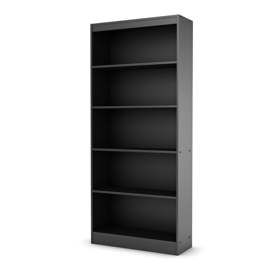 South Shore City Life 71 Inch Height Solid Black Shelf Bookcase