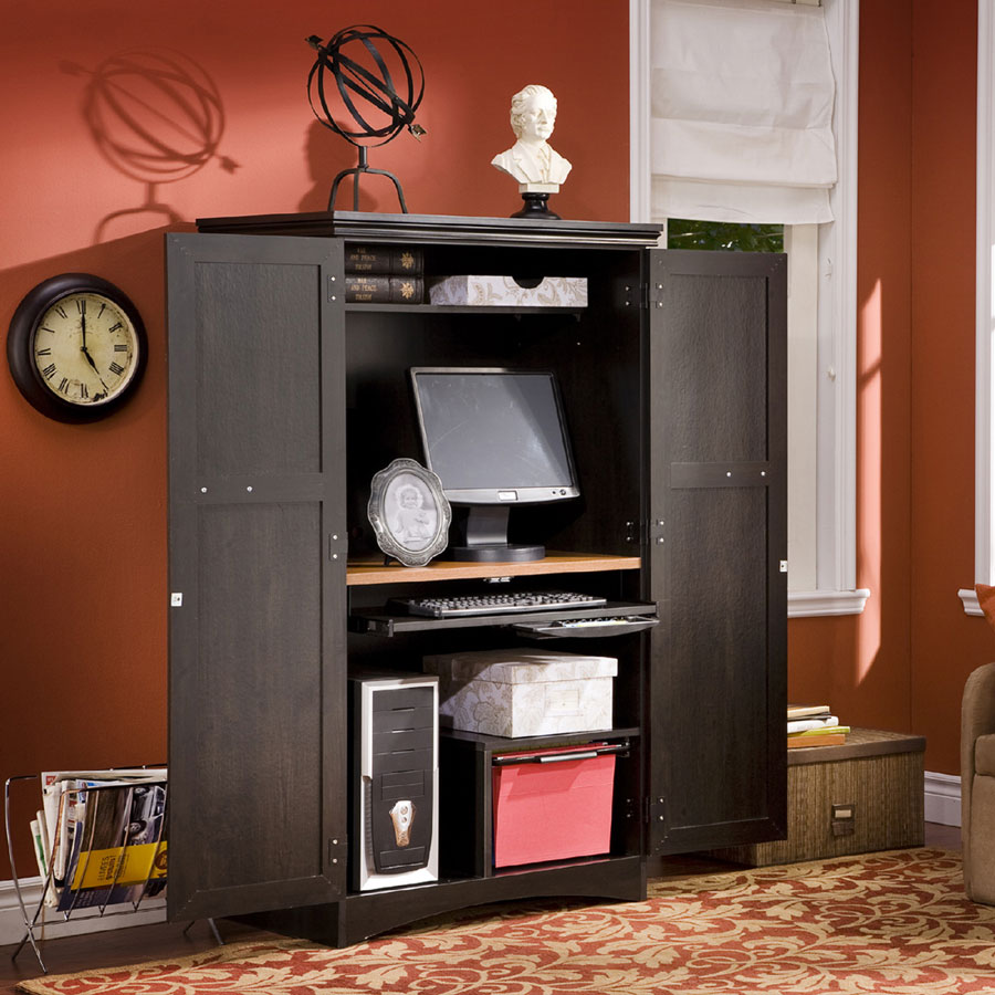 South Shore Gascony Ebony and Spice Wood Home Office Collection