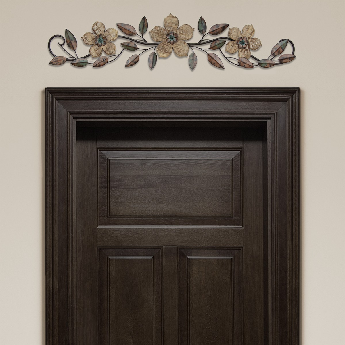 Stratton Home Decor Floral Patterned Wood Over the Door Wall Decor - Multi