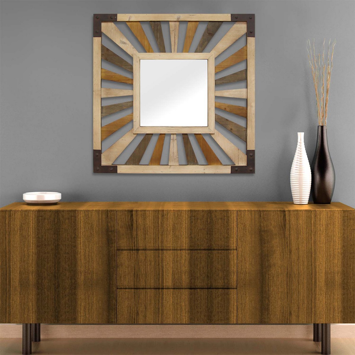 Stratton Home Decor Gigi Wood Mirror - Multi