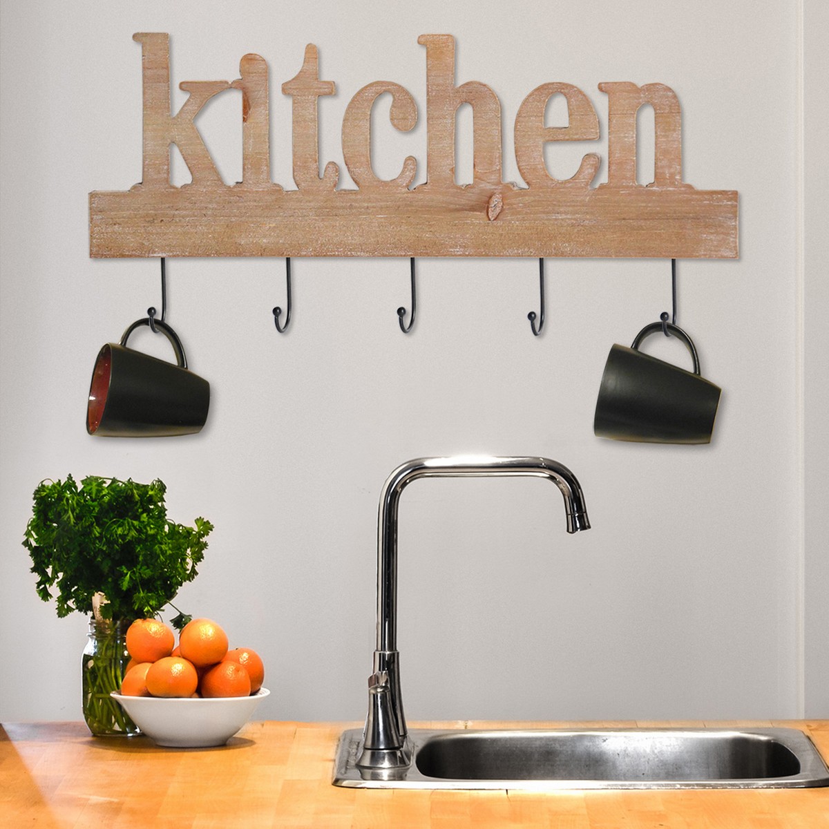 Stratton Home Decor Kitchen Typography Wall Decor - Washed Wood