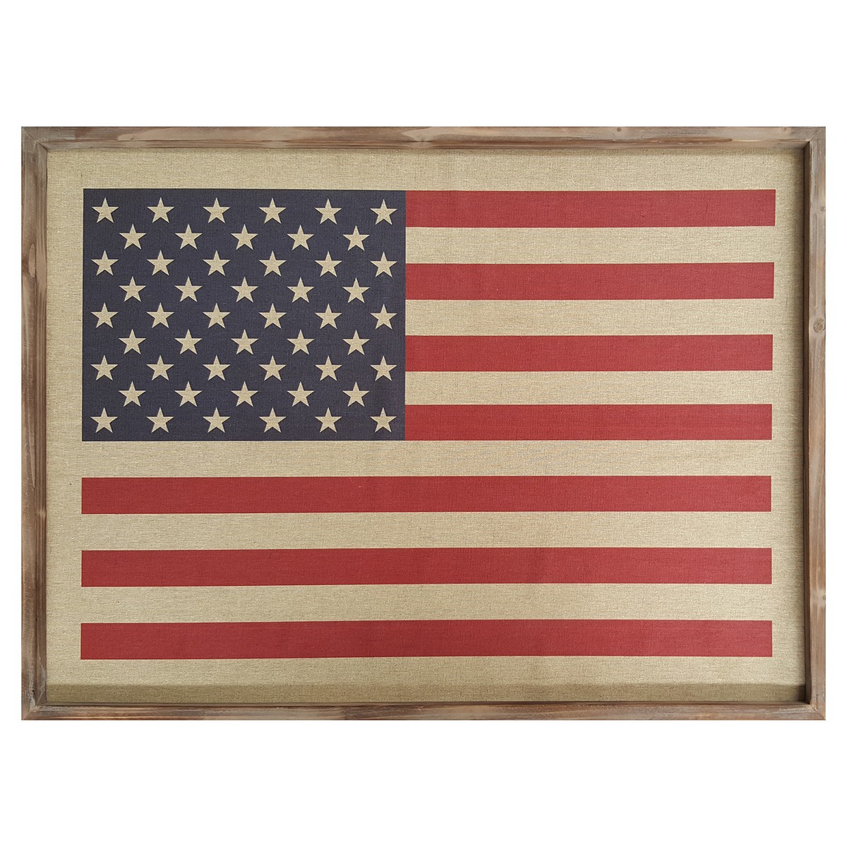 Stratton Home Decor American Flag Wall Art - Natural, Red, Blue