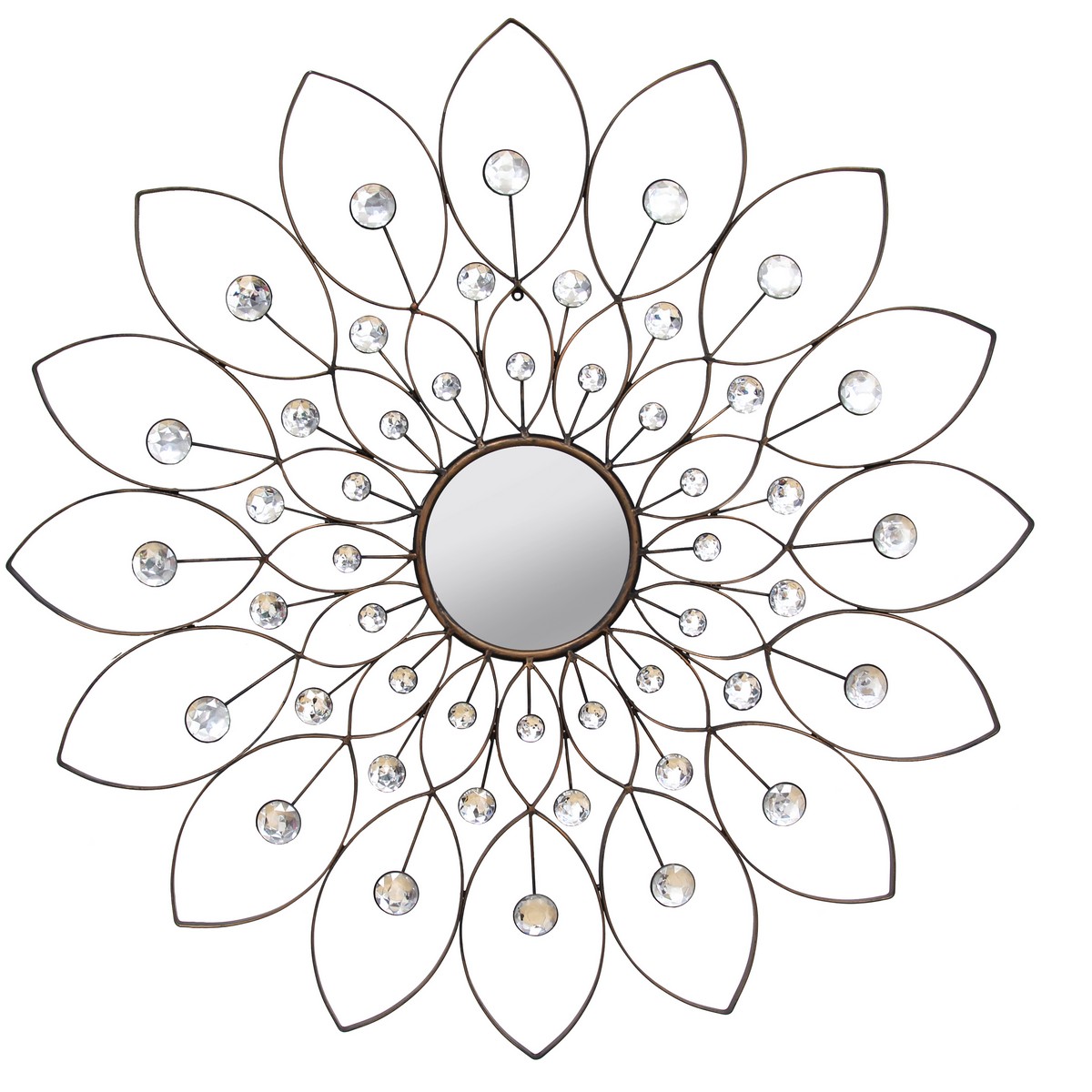 Stratton Home Decor Decorative Flower Mirror - Black Stratton Home Decor Decorative Flower Mirror - Black