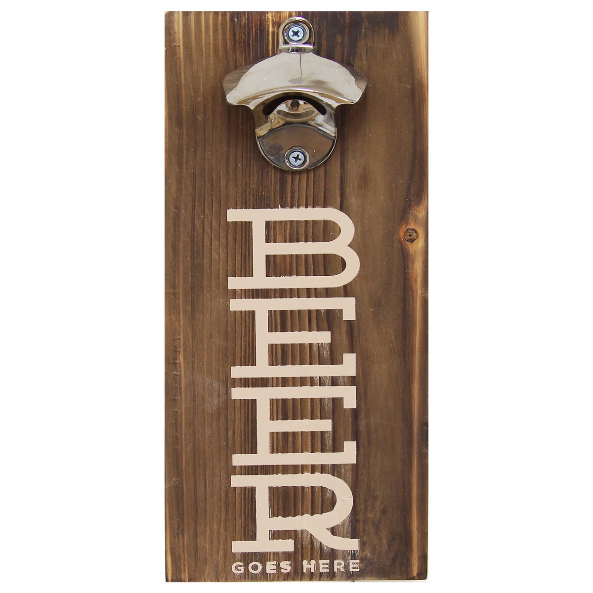 Stratton Home Decor Beer Bottle Opener Wall Decor - Dark Natural Wood