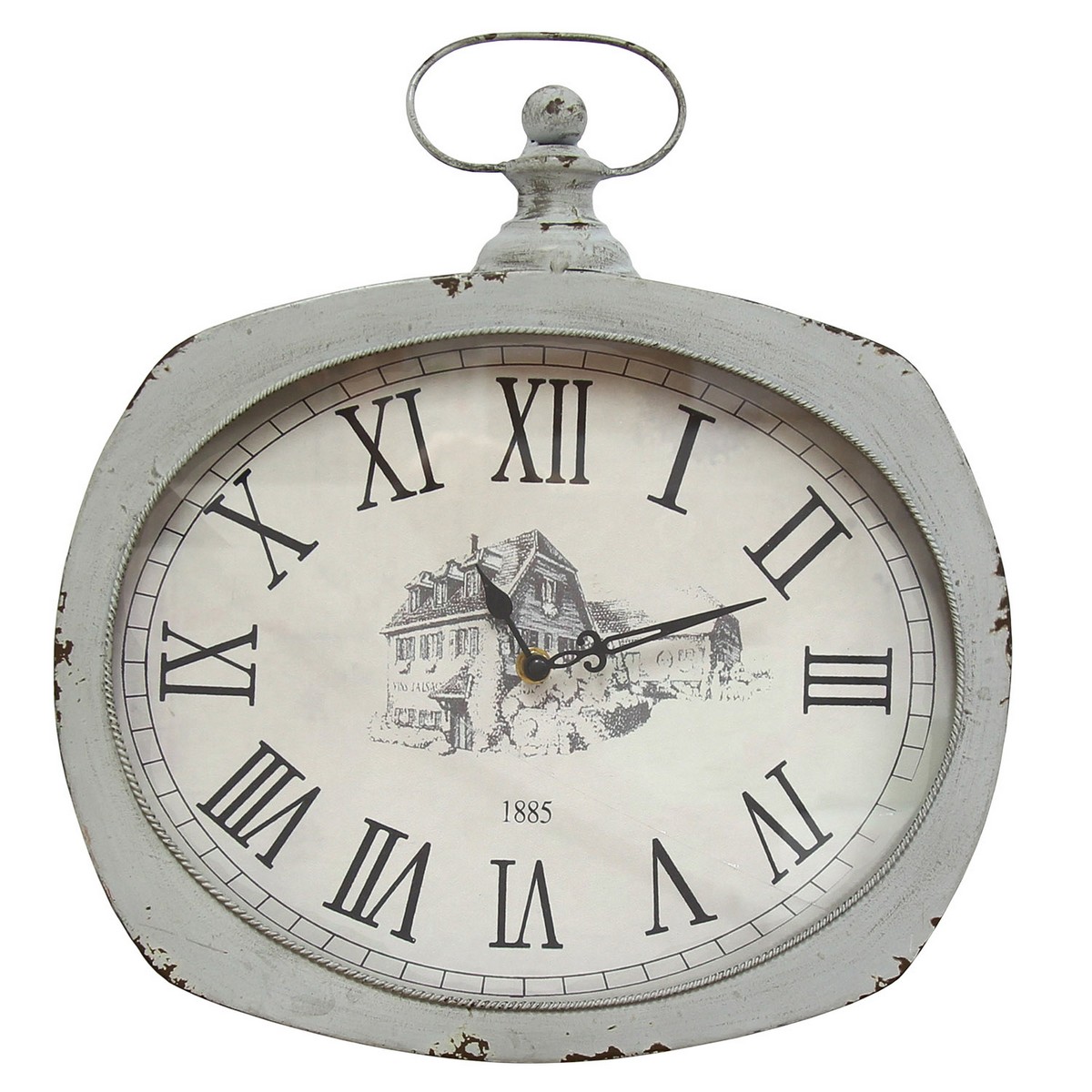 Stratton Home Decor Distressed Grey Wall Clock Grey SHD0187 at