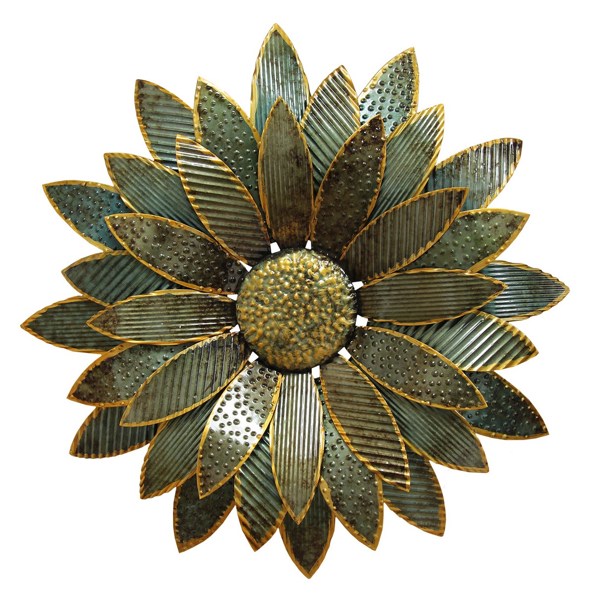 Stratton Home Decor Flower Wall Art Green and Gold SHD0199 at