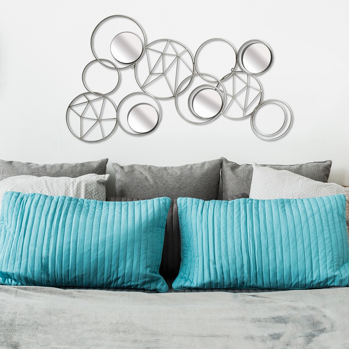 Stratton Home Decor Geometric Wall Decor Silver SHD0208 at