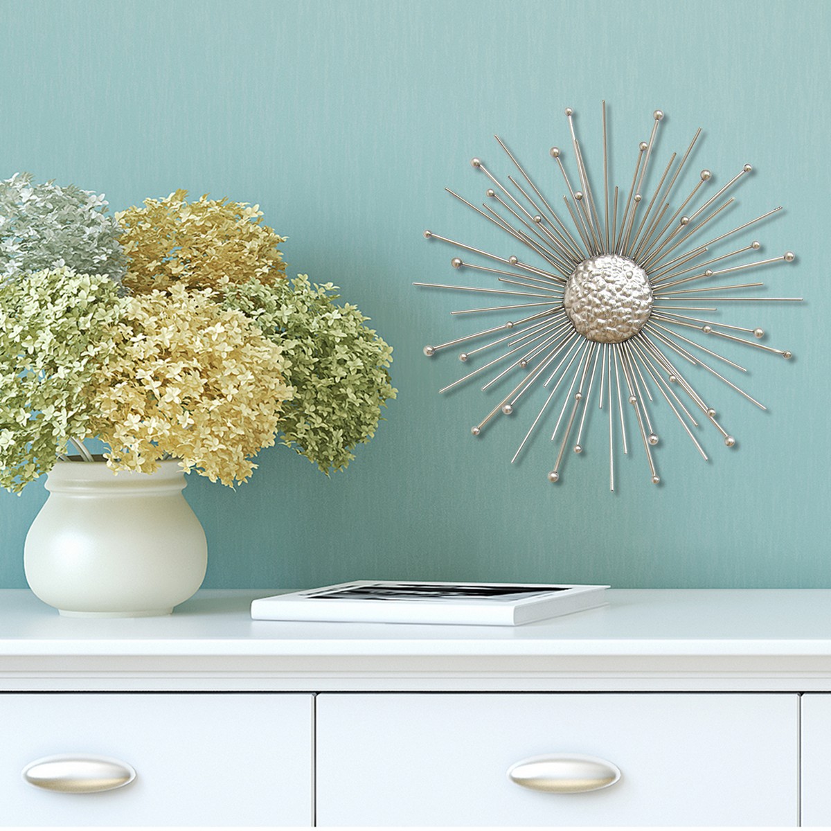 Stratton Home Decor Silver Burst Wall Decor Silver SHD0213 at