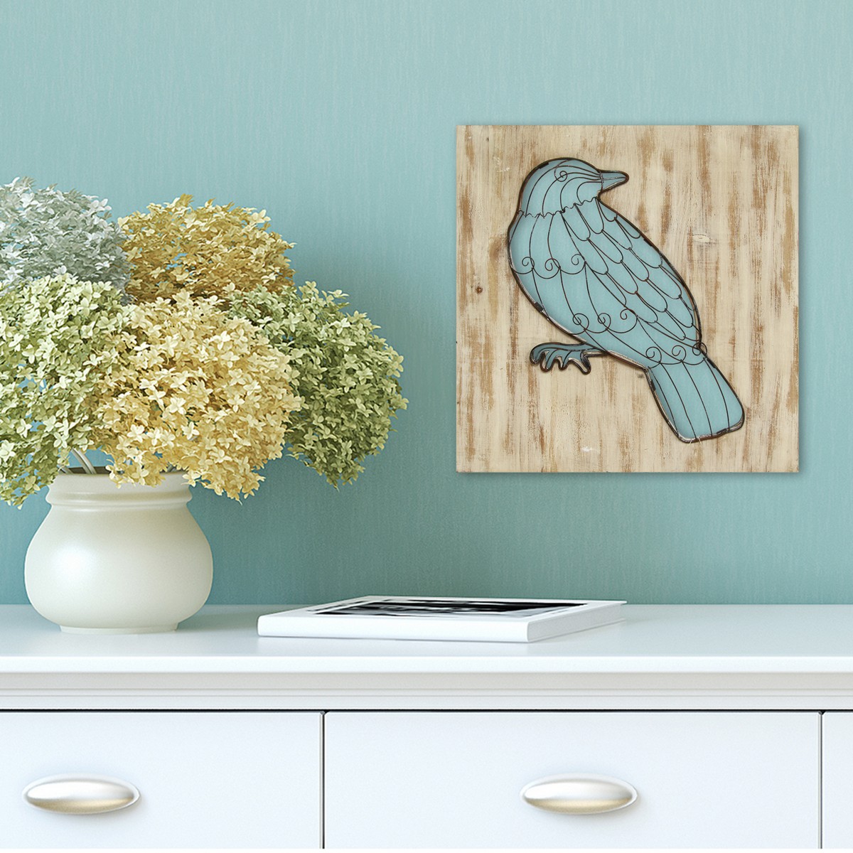Stratton Home Decor Bird Wall Decor Natural Wood and Black SHD0218 at